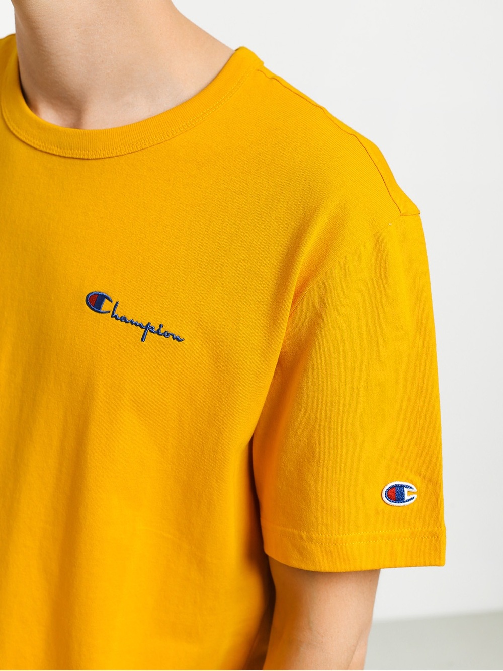 Champion Embroidered Chest Logo Tee Gold size M